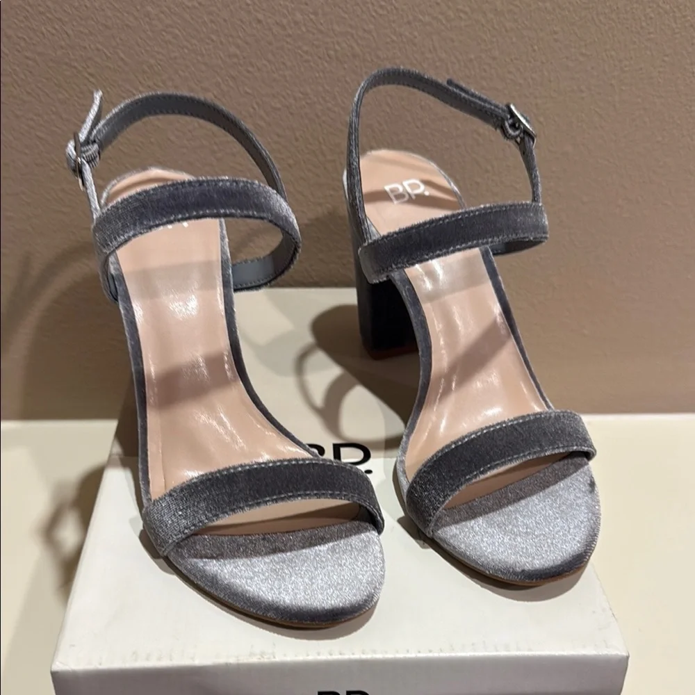 BP Women's Shimmering Silver Heeled Sandals $12 w/$25 purchase